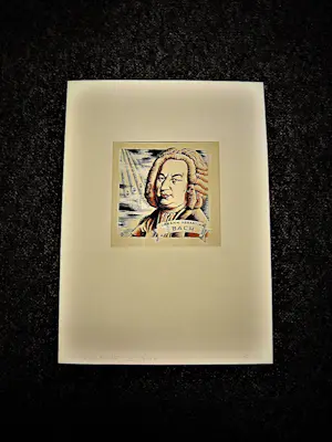 Niet of onleesbaar gesigneerd - Originele ca. 1950 Pop-Art Gouache "Joh. S. Bach" gesigneerd monogram kopen? Bied vanaf 1!