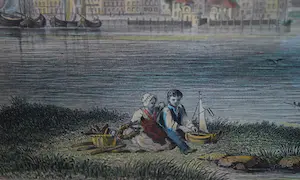 Johann Gabriel Friedrich Poppel - Zaandam: Spelende kinderen op het eiland in de Zaan kopen? Bied vanaf 30!