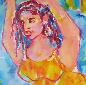 Christine Spierings - Olieverf op doek, Z.T. Vallende vrouw (Groot) kopen? Bied vanaf 1!