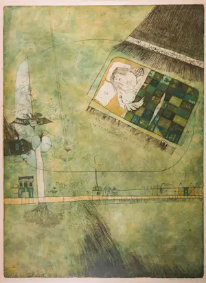 Michel van Overbeeke - Kleurets op papier, Mijn wortels zullen uw liefde drinken - Ingelijst (Groot) kopen? Bied vanaf 50!