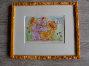 Ada Breedveld - Kleuren ets, titel, "Tuba". kopen? Bied vanaf 40!