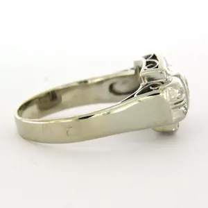 ARt DECO 18k witgouden ring met briljant en single cut geslepen diamant 0.50ct kopen? Bied vanaf 800!