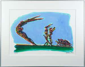 Erwin de Vries - Litho, Zonder Titel - Ingelijst verkocht voor € 100!