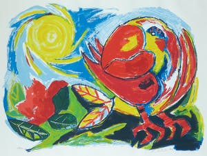 John Lie a Fo - Zeefdruk, Chanson du soleil rouge - Ingelijst kopen? Bied vanaf 35!