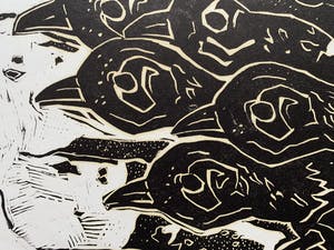 Peter Alma - linoleumsnede op rijstpapier - 'Vogels' - 1967 (Prent 190) Serie 2A kopen? Bied vanaf 100!