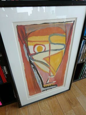 Bram van Velde - ABSTRACTIE / KLEURLITHO / 102x69cm / KADER / SIG kopen? Bied vanaf 405!