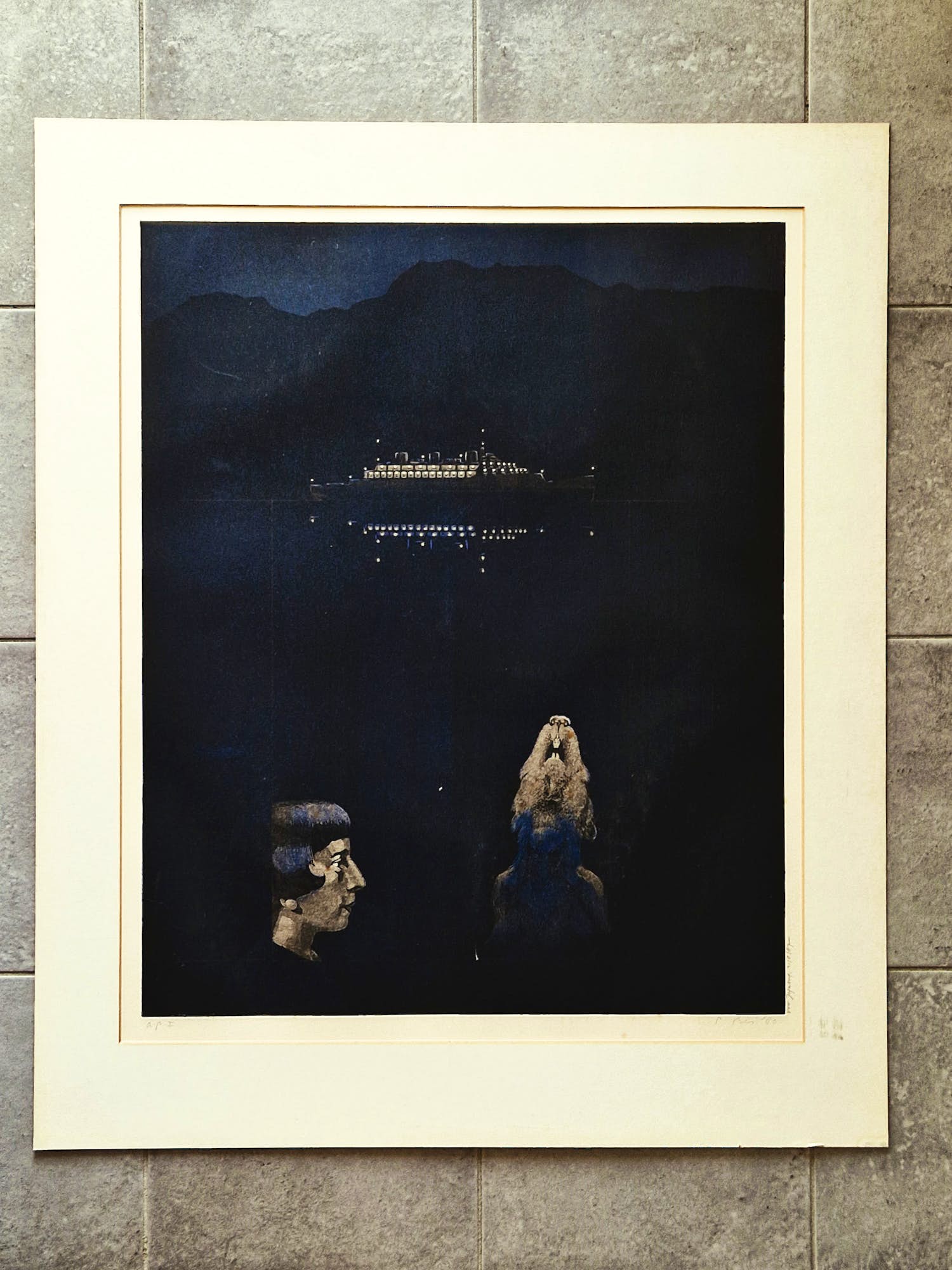 Peter Bes - Grote & unieke - 1980 - artist proof Ets/aquatint "Hotel du Lac" met opdracht kopen? Bied vanaf 1!