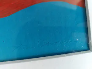 Finn Pedersen - olie schilderij op papier, ingelijst en gesigneerd kopen? Bied vanaf 350!