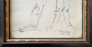 Lucebert - Inkttekening - Twee figuren (1968) - Fraai ingelijst kopen? Bied vanaf 595!