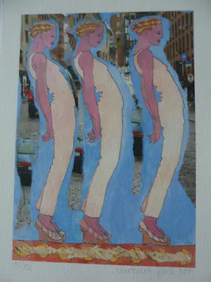 Barbara Jonk - Litho, DRIE VROUWEN kopen? Bied vanaf 20!