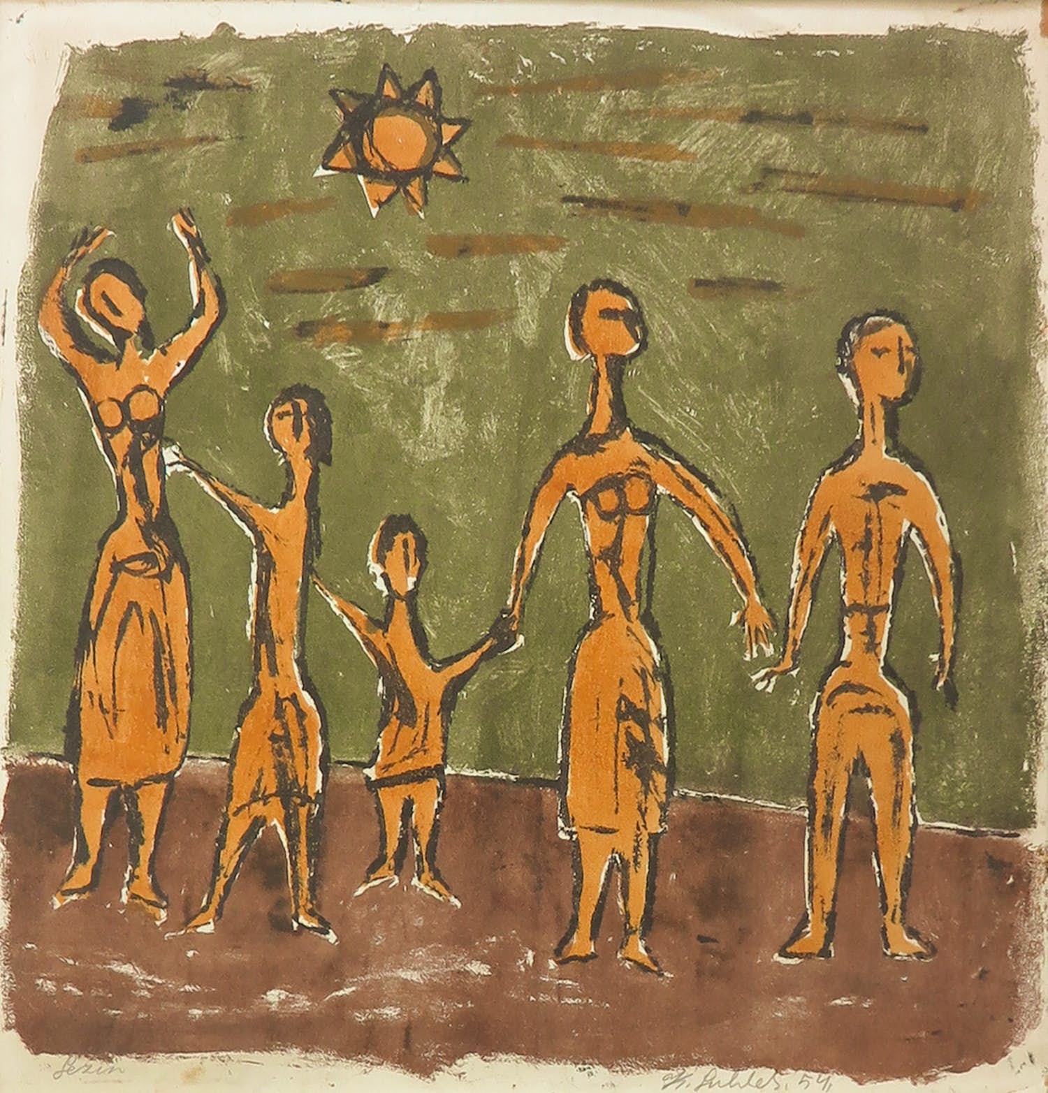 Klaas Gubbels - Litho, Gezin (1954) kopen? Bied vanaf 250!