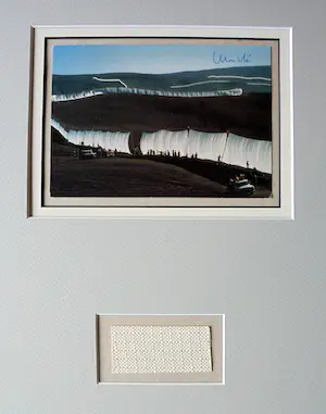 Christo - Collage Project Running Fence - handgesigneerd inc. stofmonster - ready to frame kopen? Bied vanaf 1!