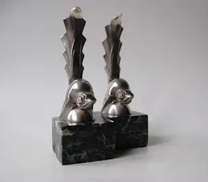 Gaston Rischmann - Art deco boeksteunen - kubistische vogels kopen? Bied vanaf 650!