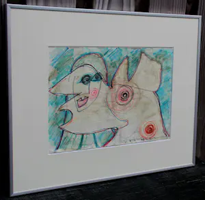 Gerard Fieret - Ingelijste gemengde techniek op papier kopen? Bied vanaf 99!