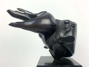 Willem Lenssinck - bronzen beeld op granieten sokkel - 'Tournedos' - 1991 (Uniek exemplaar) verkocht voor € 1950!