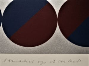 Rob Schotman - Intrigerend jaren 60 PoP Art Litho - variaties op een cirkel - gesigneerd kopen? Bied vanaf 10!