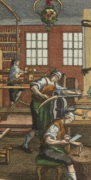 Ambrosius Gabler - Lot van vier handgekleurde kopergravures, Ambachten kopen? Bied vanaf 50!