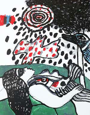 Corneille - Elle reve d’oiseaux, zeefdruk verkocht voor € 195!