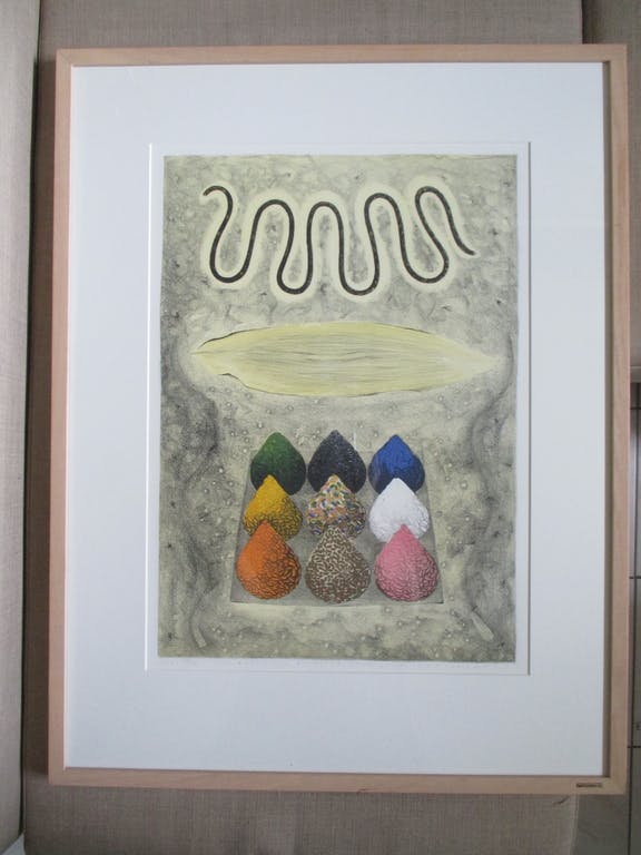 Lon Buttstedt -  litho 'Nine directions, palm leaf, road' in Barth lijst kopen? Bied vanaf 50!