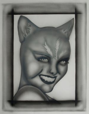 Niet of onleesbaar gesigneerd - Airbrush , Portret “I Love Cats “– ingelijst kopen? Bied vanaf 1!