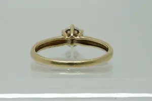 50- Klassieke 14 Krt geel-gouden rozet ring met 6 briljanten (0.10ct) diamant kopen? Bied vanaf 80!