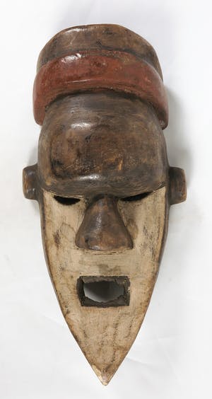 Salampasu - Oorlogsmasker met open mond en rode haarband kopen? Bied vanaf 1!