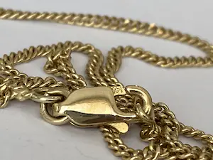 14 kt Geelgouden colier met saffier en robijn kopen? Bied vanaf 350!