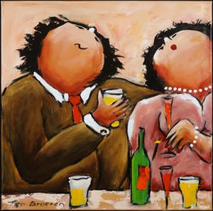 Theo Broeren - Acryl op doek, After the game kopen? Bied vanaf 100!