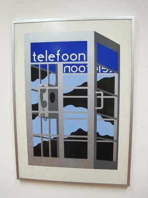 Lode Pemmelaar - Hollandse Pop Art Kleurenlitho "Telefooncel" kleine oplage - gesigneerd verkocht voor € 40!