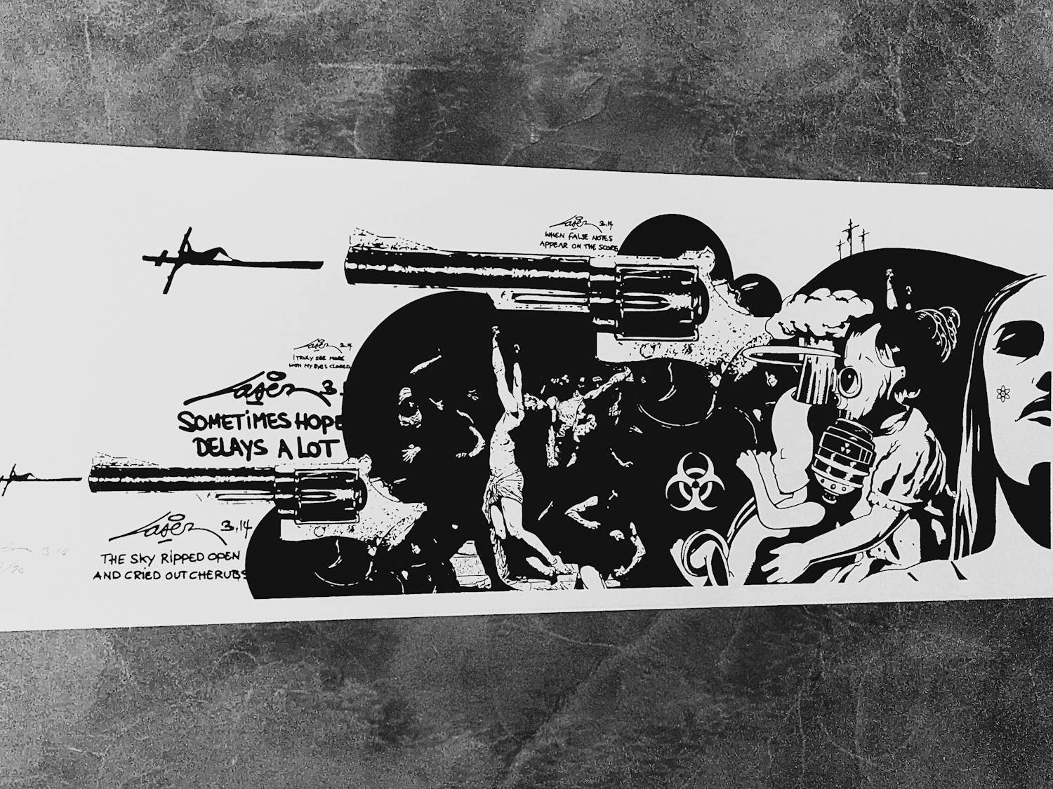 Laser 3.14 - Street artist & visual poet - chromolitho "Sometimes hope ..." kleine oplage! kopen? Bied vanaf 65!