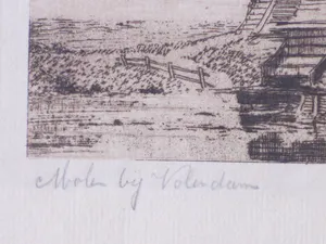 Constant Nefkens - Molen bij Volendam - Ets kopen? Bied vanaf 1!