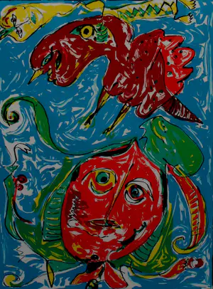Carl-Henning Pedersen - Ingelijste kleurenlitho: "Himmelfahrten" - 1988 kaufen? Bieten Sie von 299!