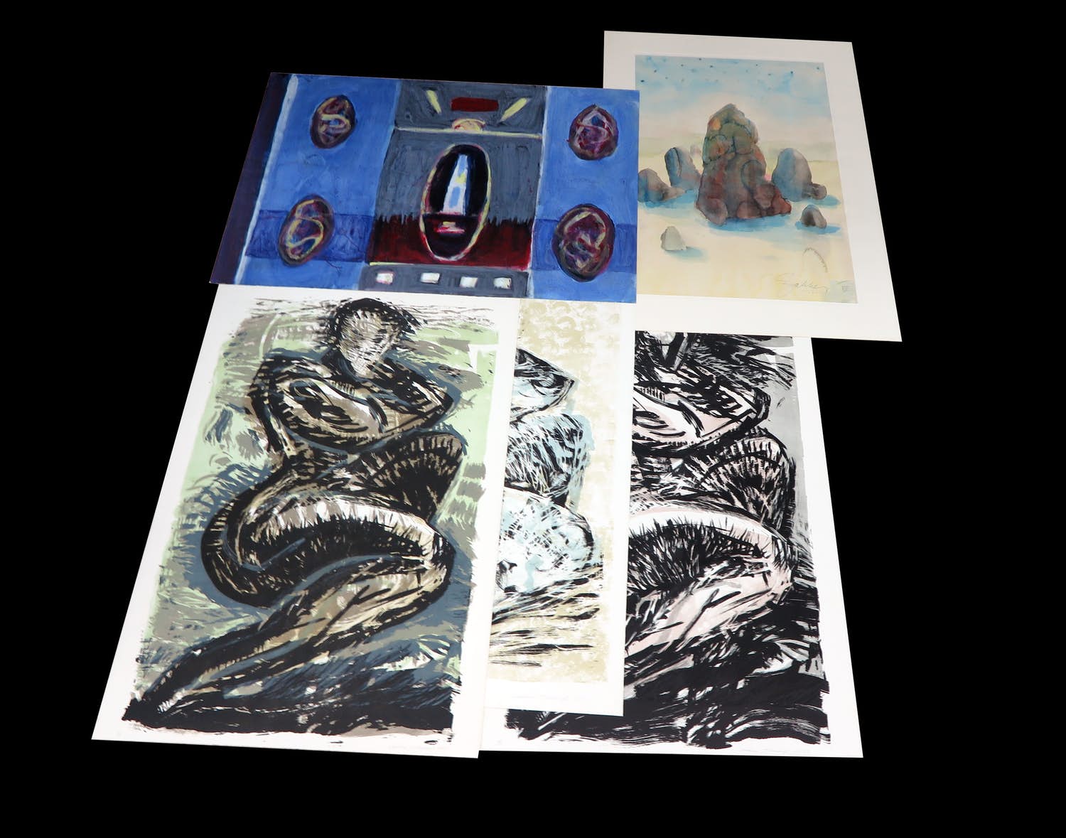 Caroline Gresnigt - en andere! - Lot van 10 werken op papier kopen? Bied vanaf 1!