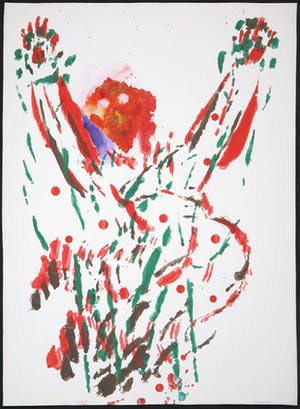 Jef Diederen - Gouache en collage, Sautée V kopen? Bied vanaf 1!