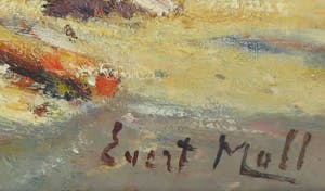 Evert Moll - Olieverf op doek, Havengezicht - Ingelijst kopen? Bied vanaf 1!