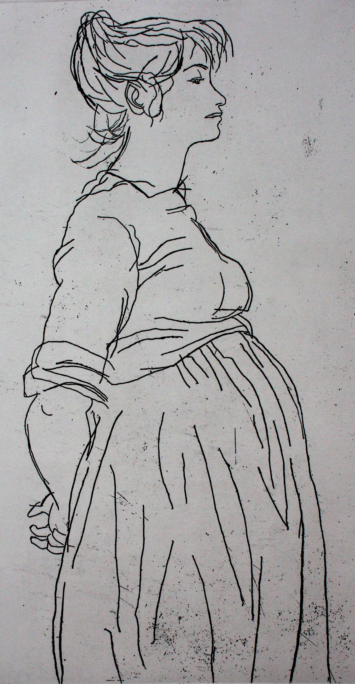 Herman Berserik - Ets: dame - 1952 verkocht voor € 80!