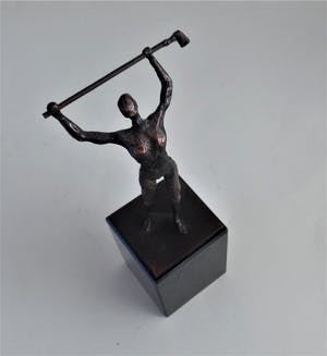 Brons (Onbekend) - Golf Speelster - Beeld kopen? Bied vanaf 20!