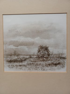 Jos Leurs - Landschap (sepia tekening) kopen? Bied vanaf 45!