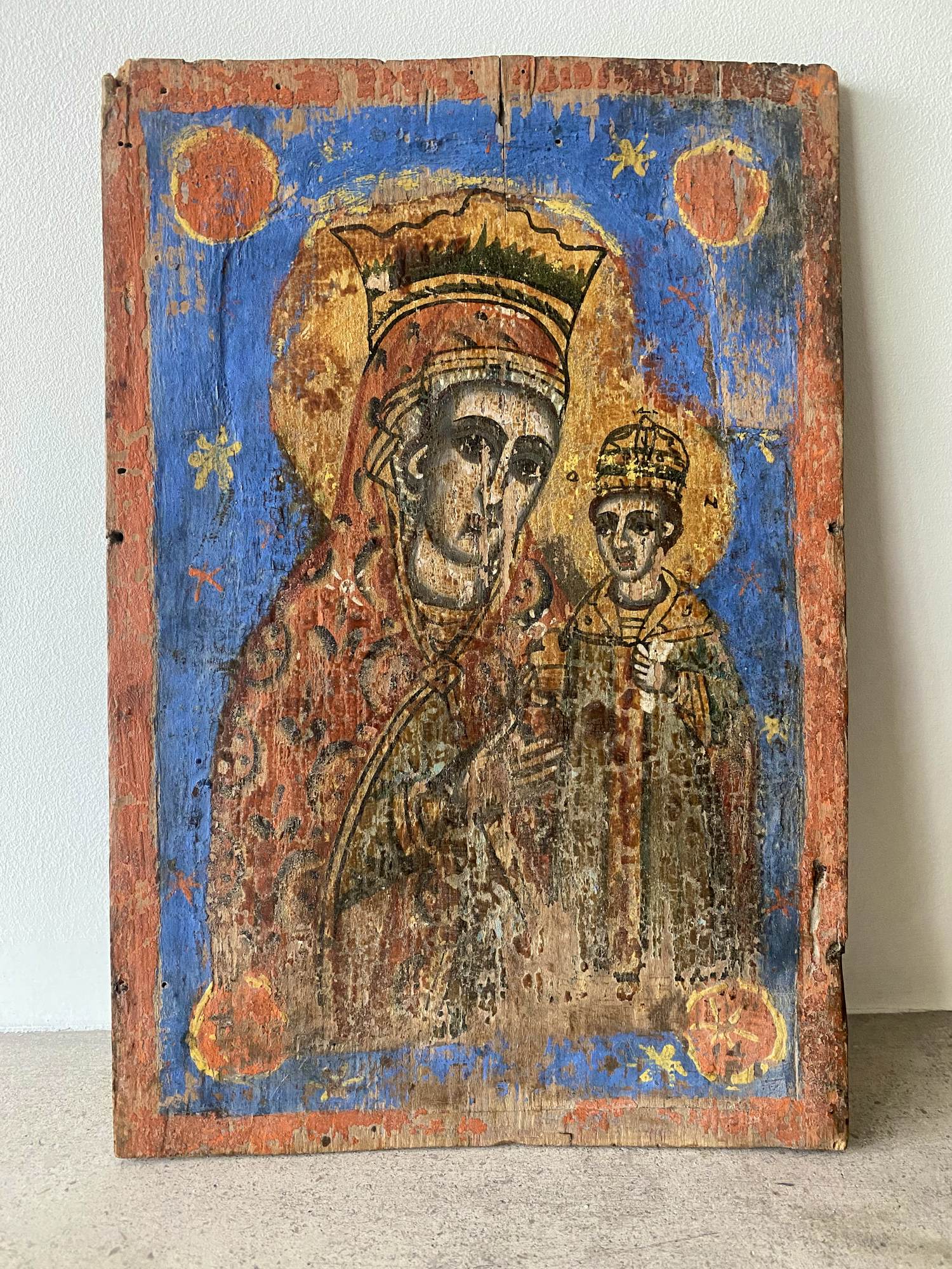 Niet of onleesbaar gesigneerd - Icoon Maria en kind kopen? Bied vanaf 10!