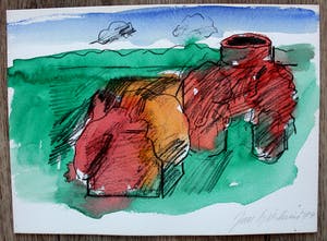 Jan Sierhuis - Met de hand ingekleurde litho (aquarel) - 1974 kopen? Bied vanaf 55!