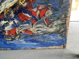 Kees Admiraal - schilderij - 'Paard en Wagen aan Zee' kopen? Bied vanaf 75!