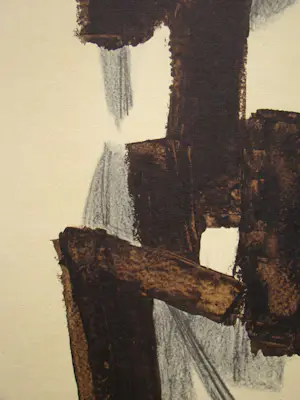 Pierre Soulages - Peinture sur papier - Lithografie - 1962 - Gesigneerd en gedateerd kopen? Bied vanaf 240!