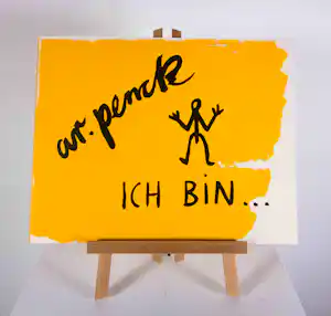 A.R. Penck - Boek met zeefdruk op karton, Ich bin... verkauft für € 135!