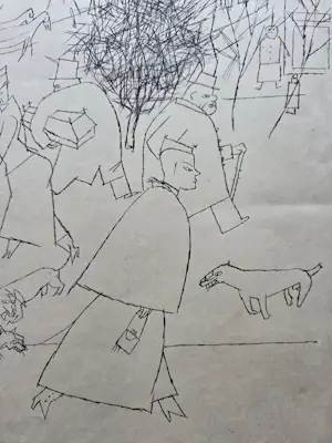 Georg Grosz - Strasse in der Vorstadt. Uit Erste George Grosz Mappe. kopen? Bied vanaf 225!