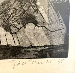 Jan Cremer - ‘Donar’ - Ets, 1975. Ingelijst in houten lijst kopen? Bied vanaf 175!