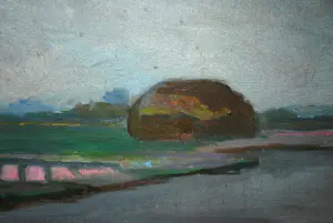 Jan Visser - olieverfschilderij: bollenveld aan de Ringvaart kopen? Bied vanaf 250!