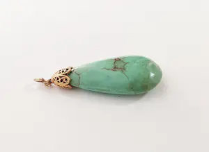 Antieke Chinese Export turkoois hanger14k verguld filigrain,  20er jaren kopen? Bied vanaf 35!