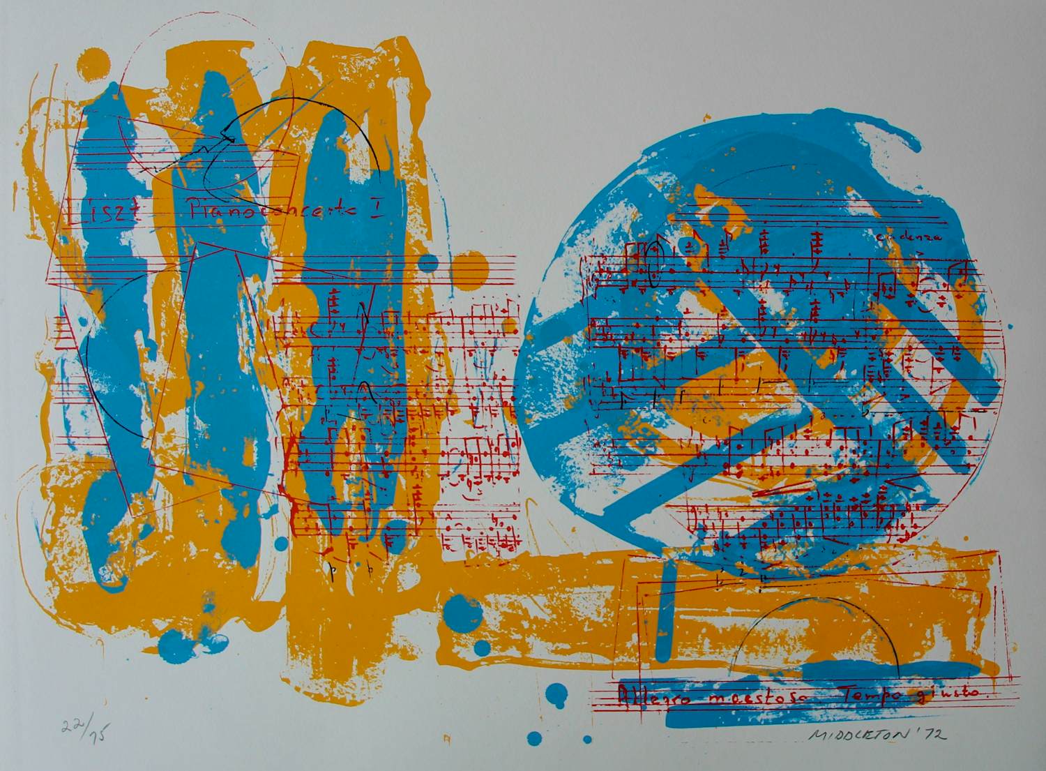 Sam Middleton - Kleuren litho: Concerto - 1972 verkocht voor € 99!