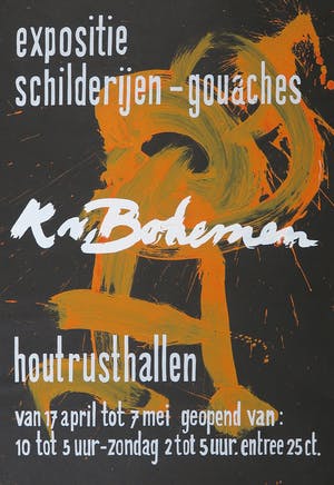 Kees van Bohemen - Geschilderd ontwerp affiche, Expositie in de Houtrusthallen kopen? Bied vanaf 1!