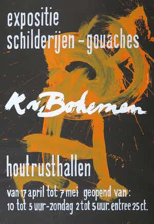 Kees van Bohemen - Geschilderd ontwerp affiche, Expositie in de Houtrusthallen verkocht voor € 1!